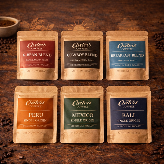 Best Sellers Sample Pack: 6Bean, Cowboy, Breakfast, Peru, Mexico, Bali